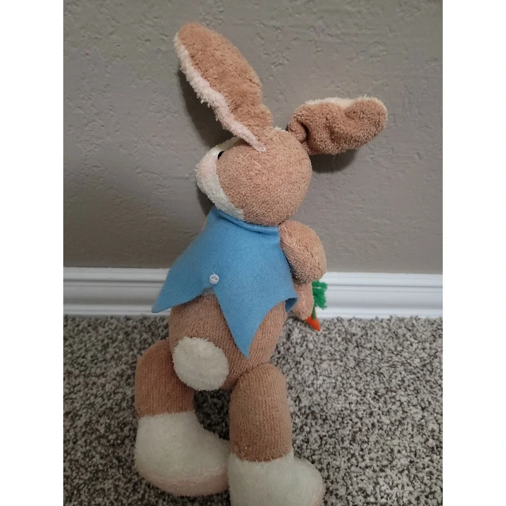 Vintage Terry Cloth Bunny Rabbit with carrots Plush  Toy 13